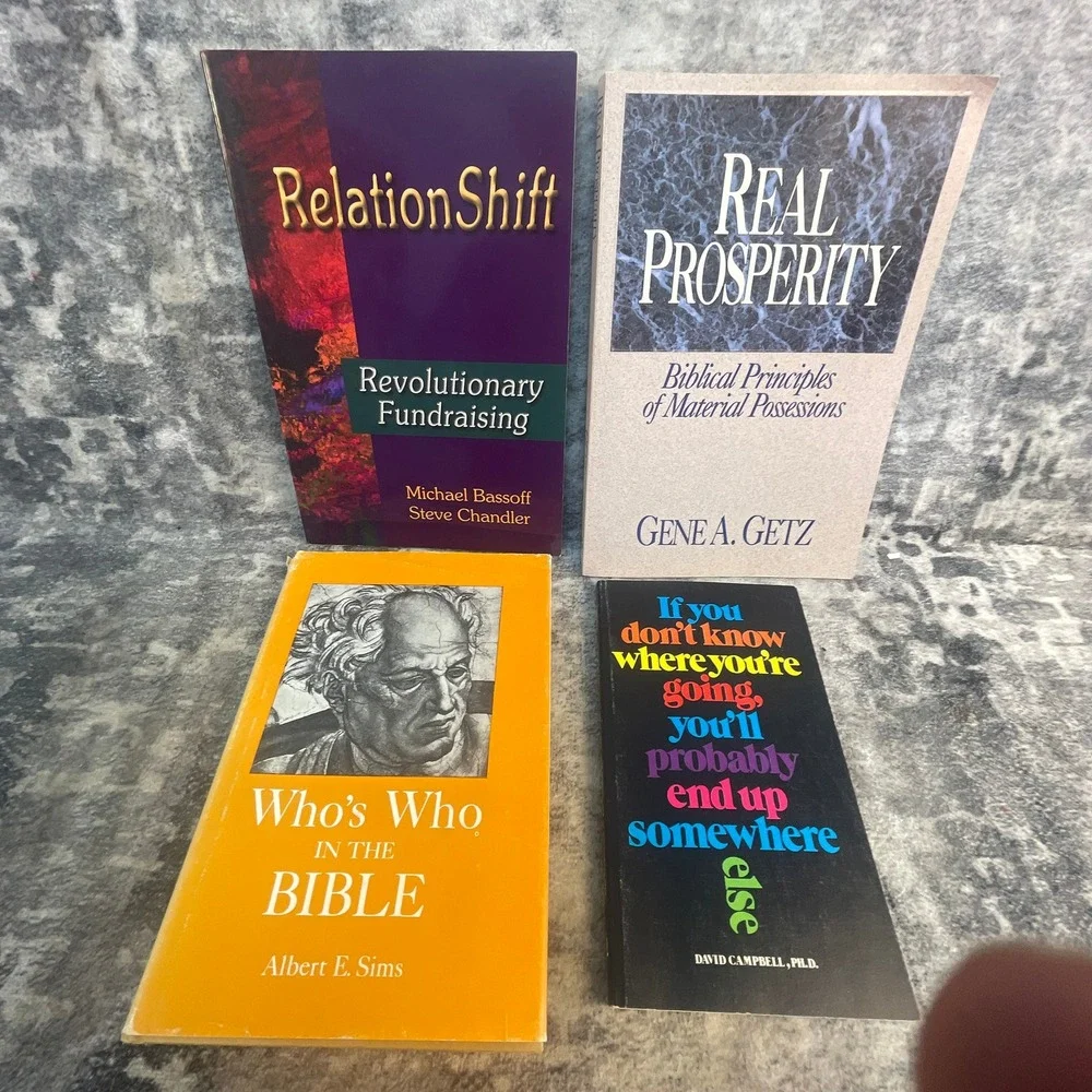 Christian Book Lot Relation Shift Real Prosperity Who's Who in the Bible 4pk